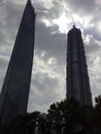 Shanghain korkein ja toiseksi korkein talo vierekkäin